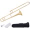 Gold Brass B Flat Tenor Trombone with Smooth Slide, Accessories and Hard Case